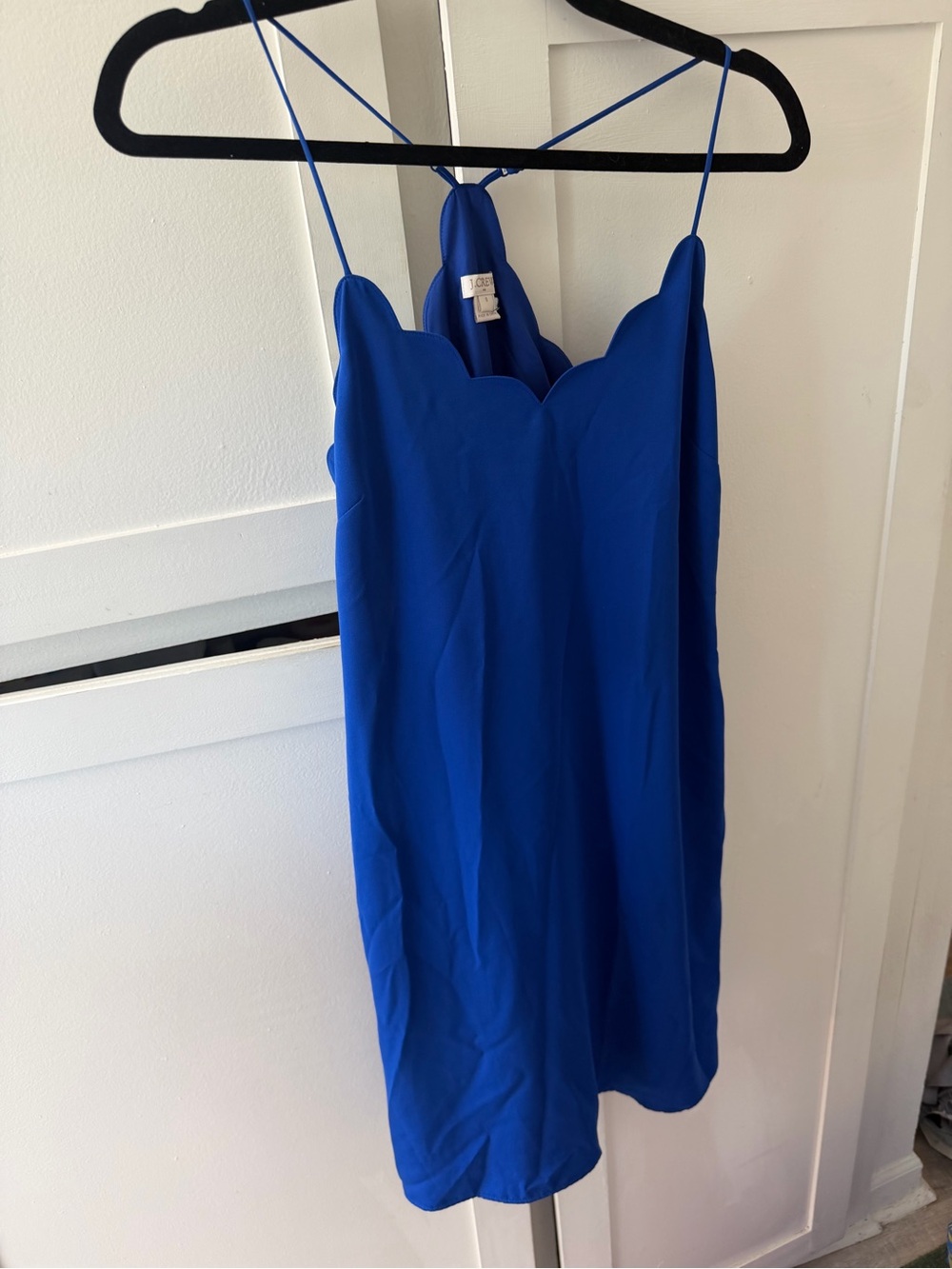 J.CREW Blue Scalloped Sleeveless Mini Dress Size 0